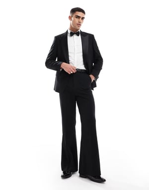 ASOS DESIGN new skinny tuxedo suit jacket with low break in black