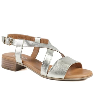 Jones Bootmaker Halston Leather Block Heel Sandals