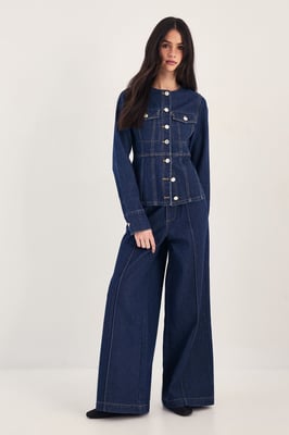 Pleated Wide Leg Jean