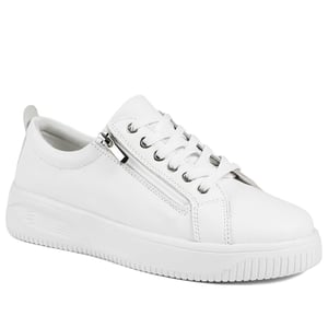 Jones Bootmaker Anara Zip & Lace Leather Trainers