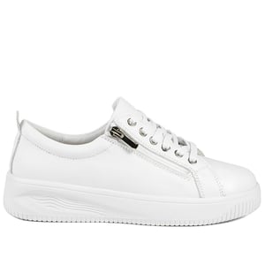 Jones Bootmaker Anara Zip & Lace Leather Trainers