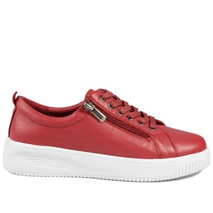 Jones Bootmaker Anara Zip & Lace Leather Trainers