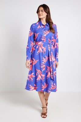 FLORAL Collared Button Through Shirt Dress