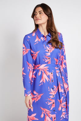 FLORAL Collared Button Through Shirt Dress