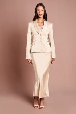 Waisted Jacket With Satin Lapel