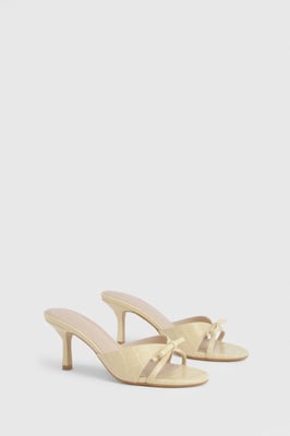 Bow Detail Heeled Mules