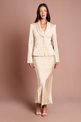 Satin Detail Fitted Skirt