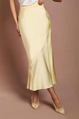 Satin Detail Fitted Skirt
