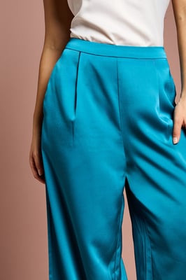 Petite Satin Flare Trouser