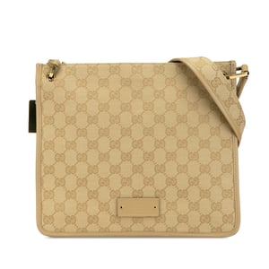 Gg Supreme Messenger Beige Canvas Crossbody