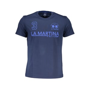 La Martina Blauw Katoenen Heren T-Shirt