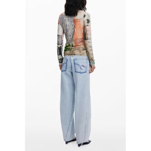 Desigual beige viskos damtröja