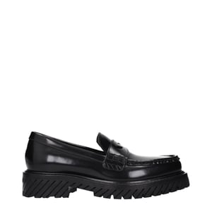 Off-White Svarta Läderslip-ons