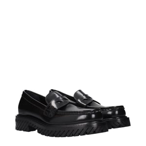Off-White Svarta Läderslip-ons
