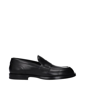 Dolce & Gabbana Svarta Läder Slip-On Tofflor