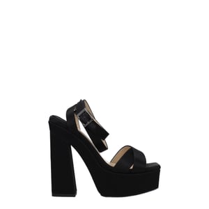 Jimmy Choo Svarta Satin Plattformssandaletter