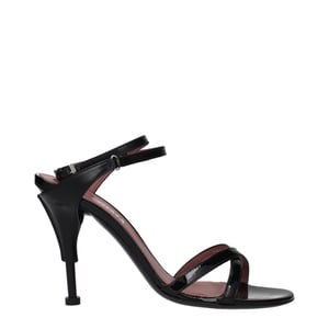 Premiata Zwarte Leren Stiletto Hak Sandalen