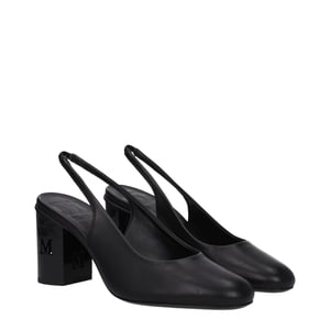 Max Mara Zwarte Leren Hakken