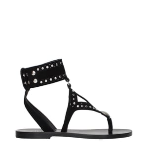 Isabel Marant Zwarte Leren Flip-Flop Sandalen