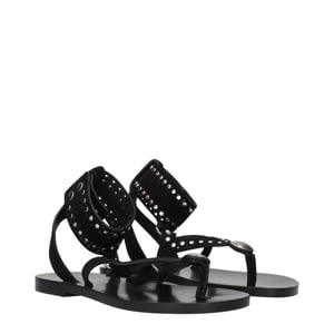 Isabel Marant Zwarte Leren Flip-Flop Sandalen