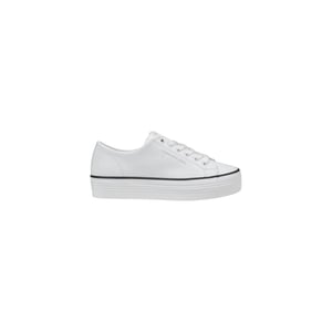 Calvin Klein Jeans Svarta och Vita Läder Plattform Sneakers
