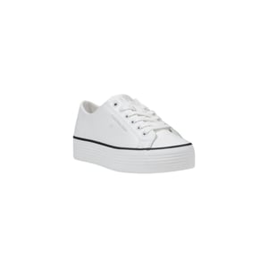 Calvin Klein Jeans Svarta och Vita Läder Plattform Sneakers
