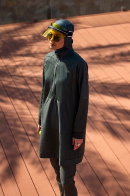 Kaki volledige dekking tule detail bescheiden badmode Burkini-set