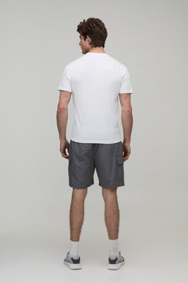 Relaxed Fit Elasticated Nylon Cargo Shorts