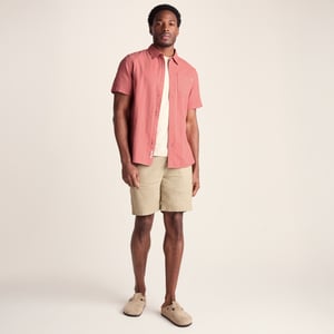Preston Mens 100% Cotton Supersoft Short Sleeve Shirt - Redwood