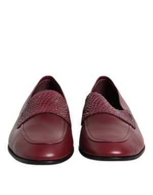 Dolce & Gabbana Vinröd Kalvskinn Officiella Slip-On Skor