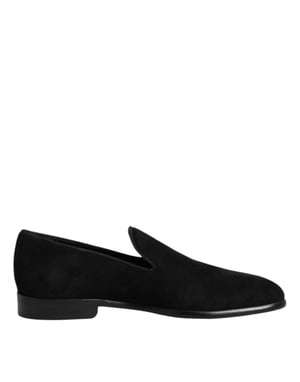 Dolce & Gabbana Zwarte Suède Instapschoenen Formele Schoenen