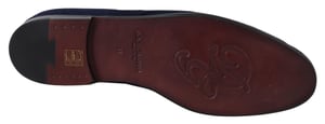 Dolce & Gabbana Blauwe Suède Caiman Loafers Slippers Schoenen
