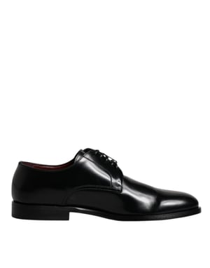 Dolce & Gabbana Svart Kalvskinn Derby Snörskor Formella Klädskor
