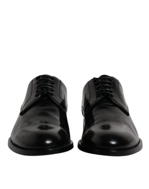 Dolce & Gabbana Svart Kalvskinn Derby Snörskor Formella Klädskor