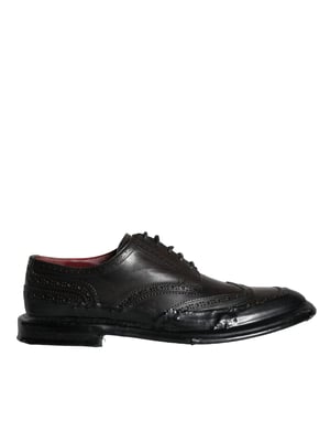 Dolce & Gabbana Svarta Läder Oxford Wingtip Formella Herrskor