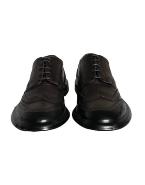 Dolce & Gabbana Svarta Läder Oxford Wingtip Formella Herrskor