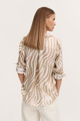 Bugatti Damen Bedrukte overhemdblouse van viscose