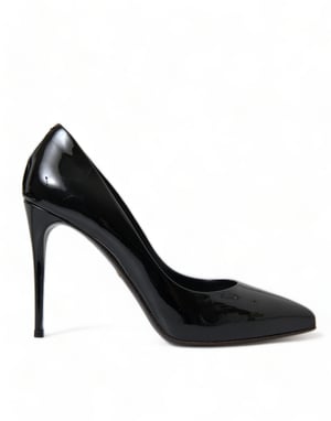 Dolce & Gabbana Zwarte Patenten Leren Hakken Schoenen