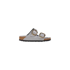 Birkenstock Grijze Leren Slippers