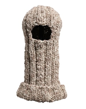 Dolce & Gabbana Beige Ullstickad Skidmask Balaclava Hatt