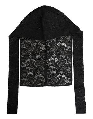 Dolce & Gabbana Zwarte Bloemenkant Hoofddoek Hoed