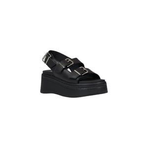 Tommy Hilfiger Jeans Svart Skinn Platå Sandaler