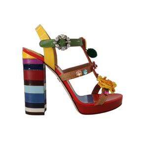 Dolce & Gabbana Multicolor Katoenen Platform Sandalen