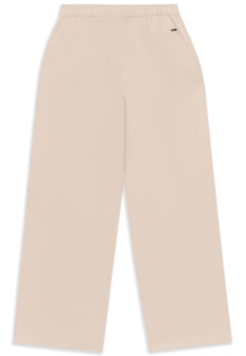 Bugatti Herren Broek met bandplooien, naturel linnenmix