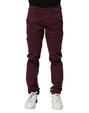 CYCLE Mörkröd Bomullsstretch Slim Fit Herr Denimjeans