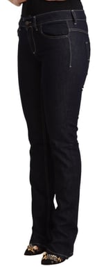 GF Ferre Svart Bomull Stretch Låg Midja Skinny Denim Jeans