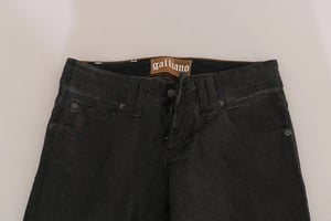 John Galliano Svart Tvättad Låg Midja Regular Leg Denimpants