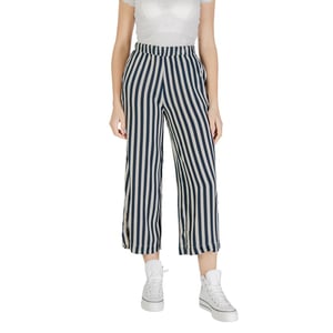 ICHI Blauwe Viscose Cropped Broek