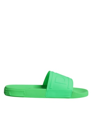Dolce & Gabbana Gröna Läder Sandaler Strandkläder Skor