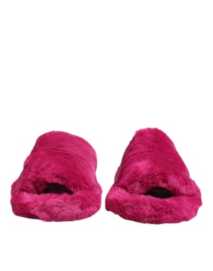 Dolce & Gabbana Rosa Akryl Fuskpäls Herr Tofflor Sandaler Skor